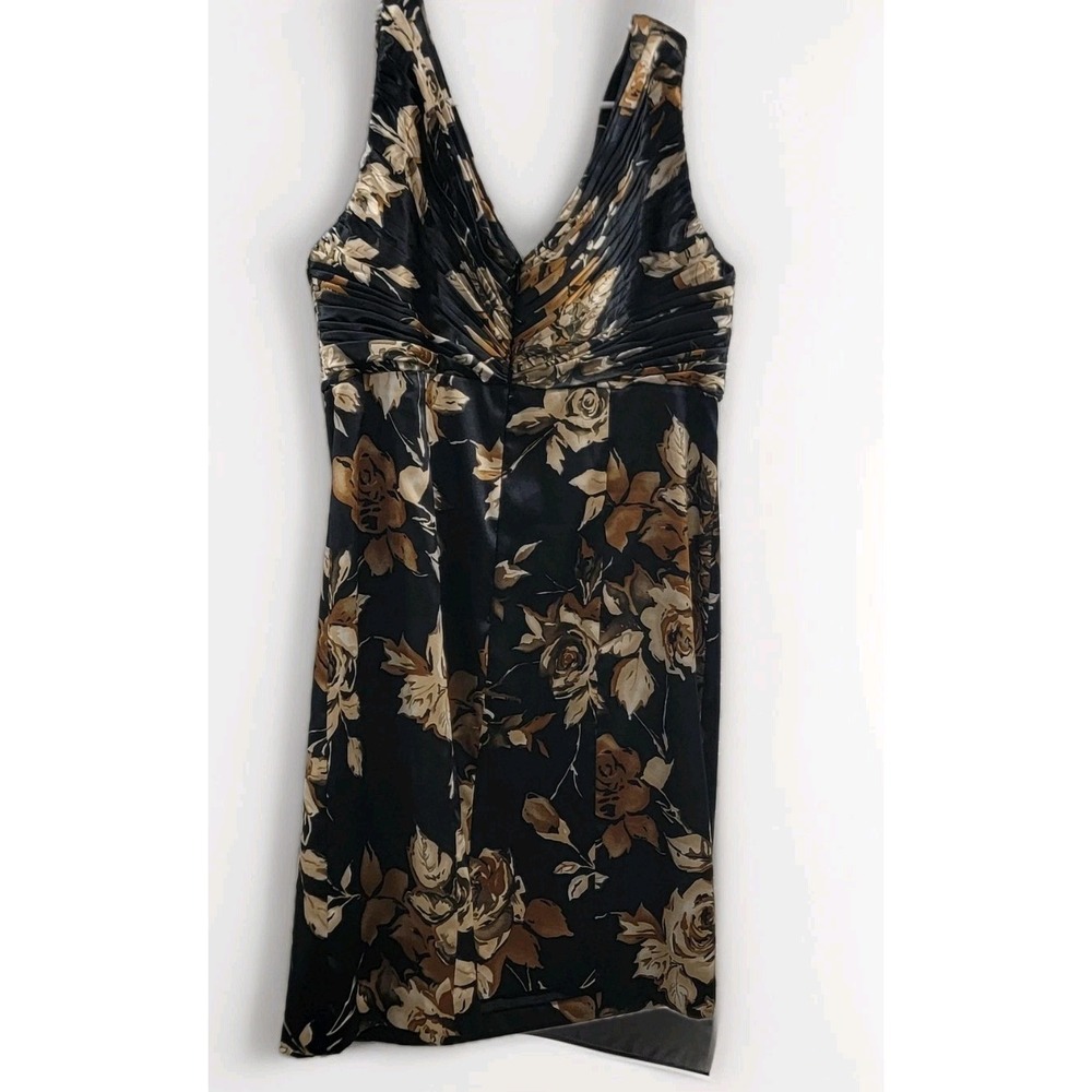 Adrianna Papell Black and Gold Floral Prom Dress - Picture 4 of 12